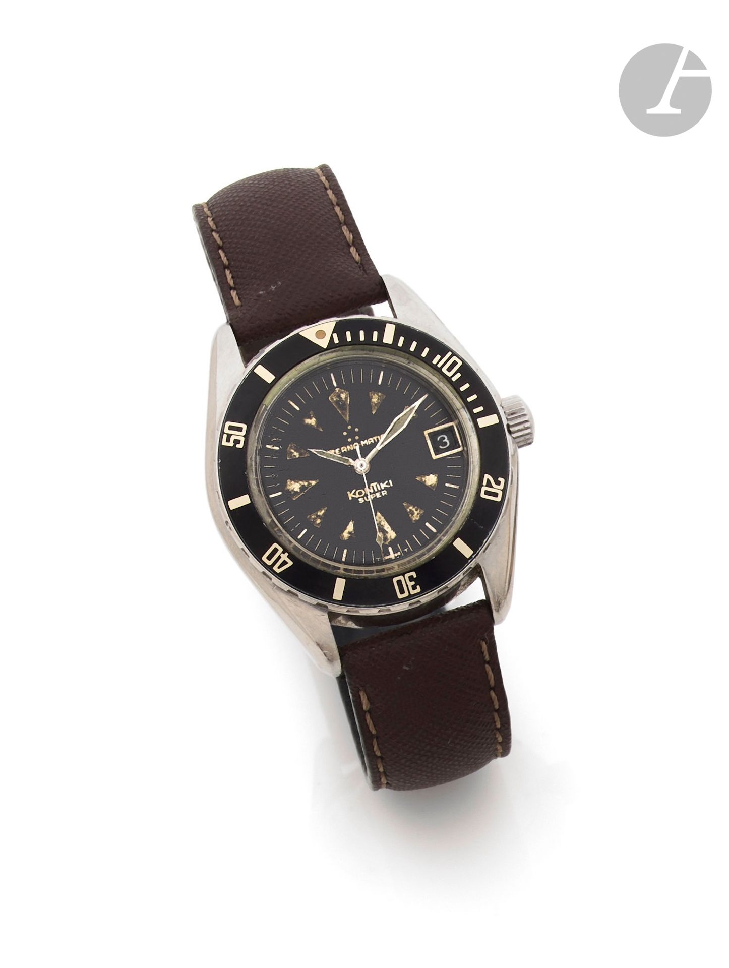 Null ETERNA-MATIC
KONTIKI SUPER
60's
Vintage diving watch in steel on leather.
C&hellip;