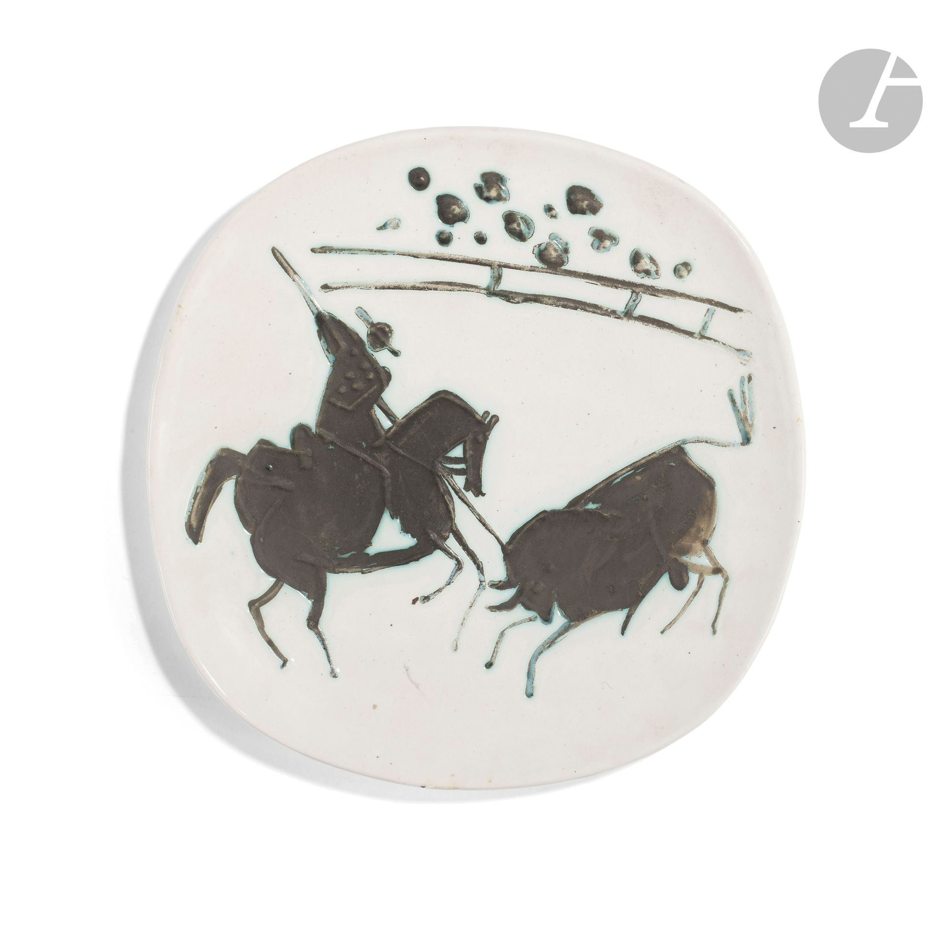 Null 巴勃罗-毕加索（1881-1973）和马杜拉工作室
皮卡多和公牛，模型创作于[1953年9月25日]。
圆形/方形板。
原版印刷品，在马杜拉制作，20&hellip;