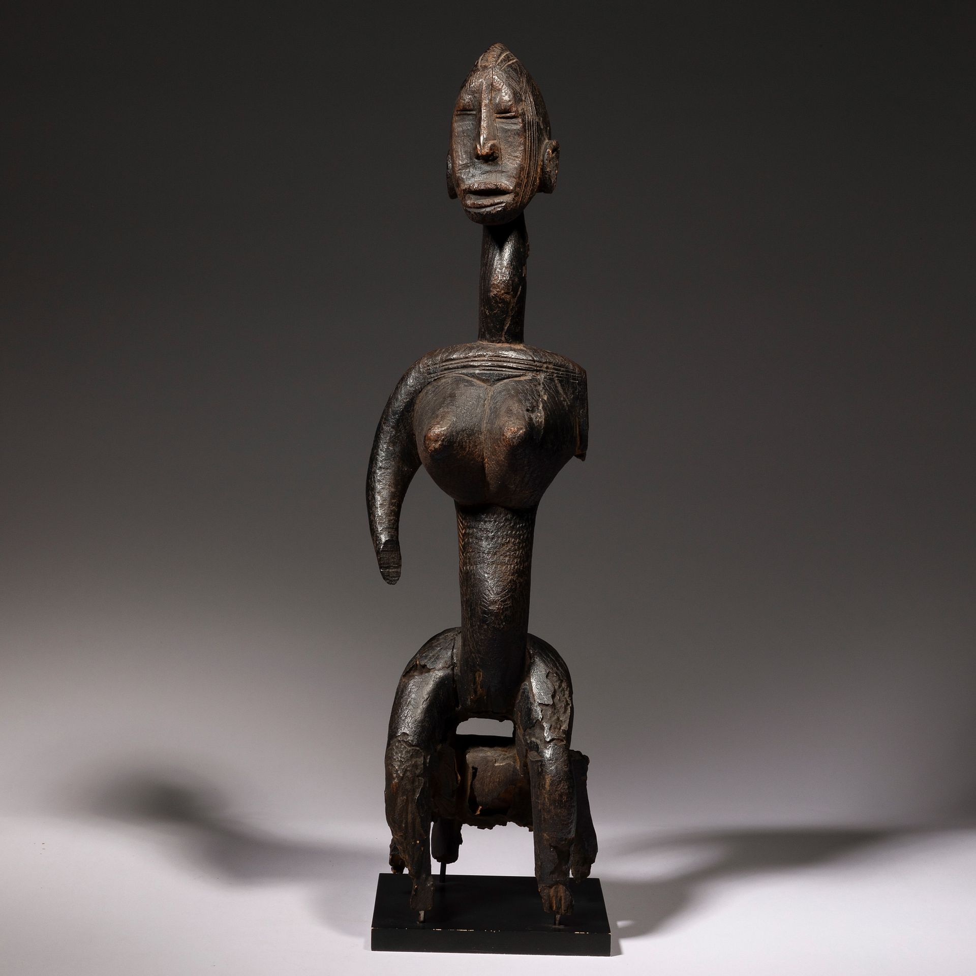 Null Une rare statuette assise Gwandusu ou Jo-Nyéli au corps et au visage scarif&hellip;