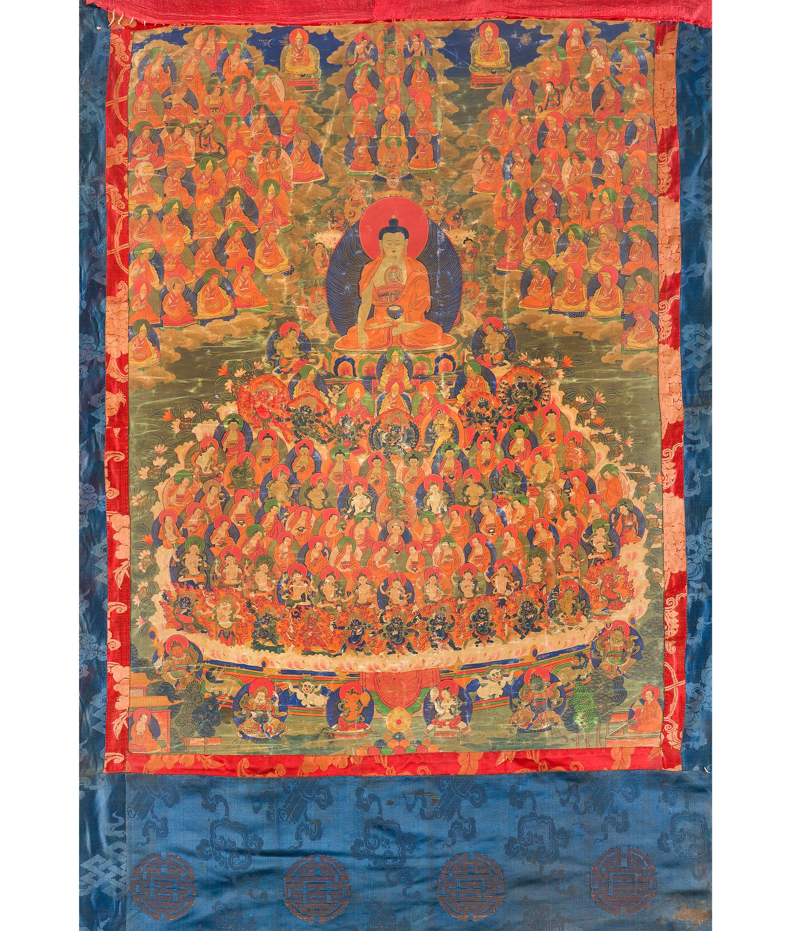 Null 来自西藏东部的一幅唐卡，表现了释迦牟尼佛的避难所。

西藏，19世纪

织物，颜料，原样

138 x 77 cm



出处 ：

纳丁-维诺-波斯&hellip;