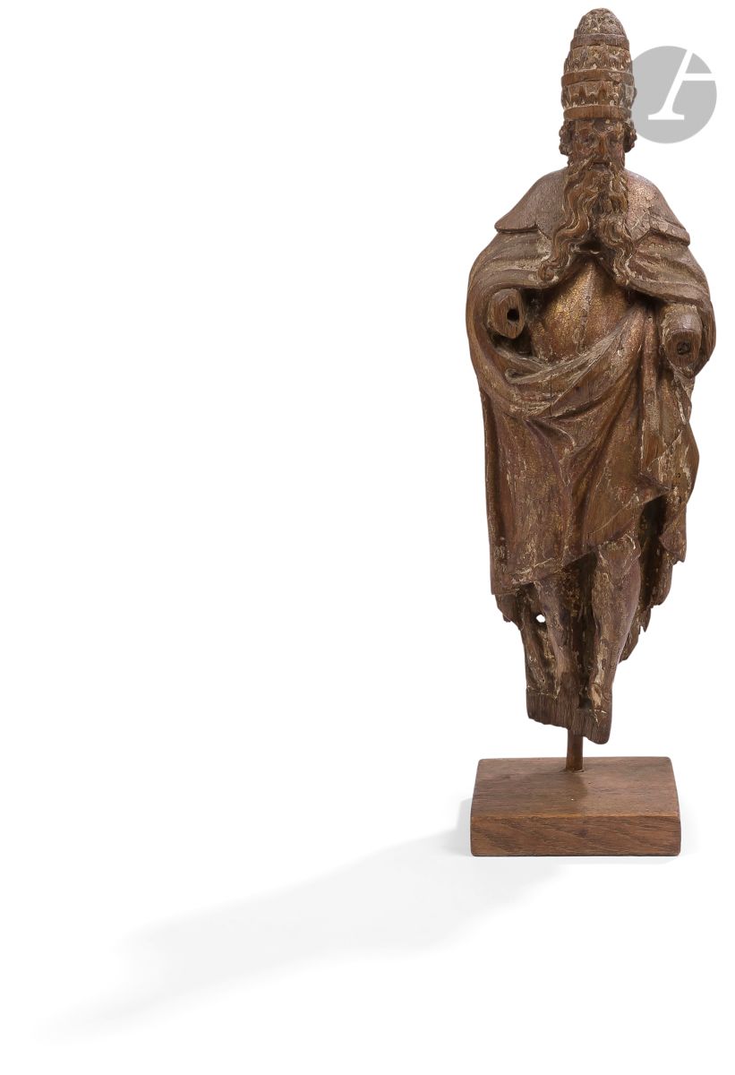 Null 木雕的父神，有镀金的痕迹。
16世纪下半叶
高：39厘米
(可见缺失部分)