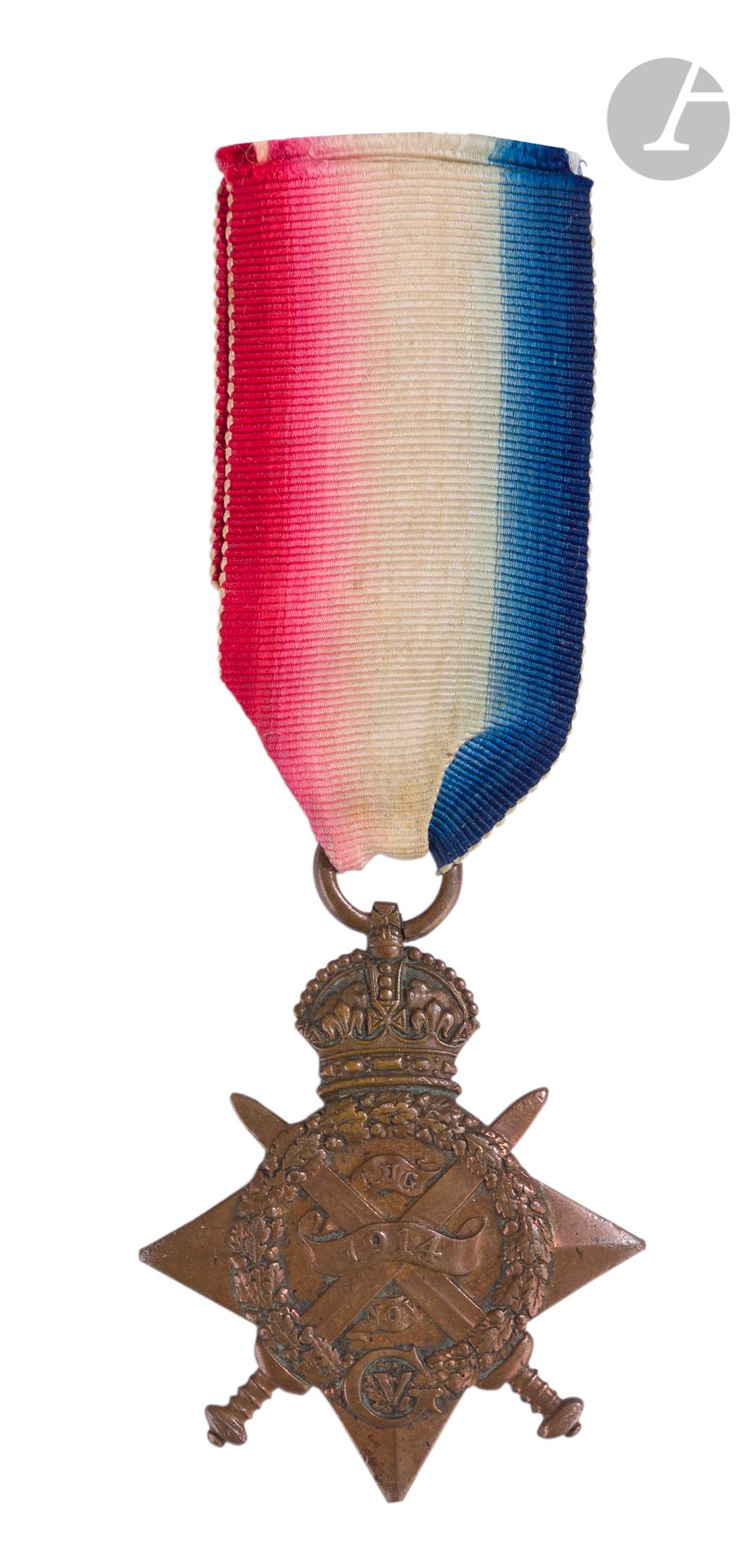 Null GRANDE-BRETAGNE.
1914 Star dite « MONS STAR ». 
Médaille en bronze attribué&hellip;