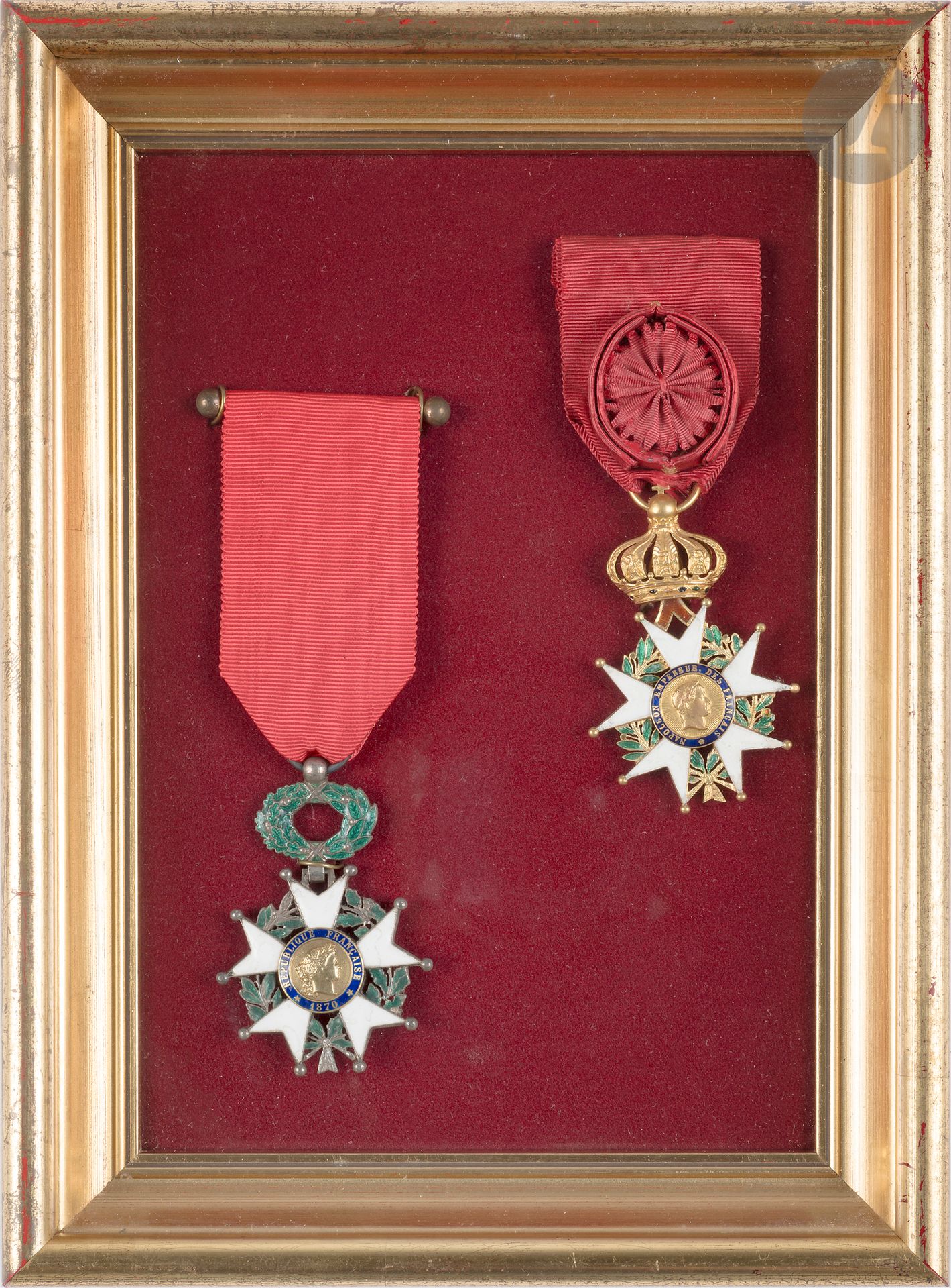 Null Cadre comprenant : 
- Une étoile de chevalier de la Légion d’honneur IIIe R&hellip;