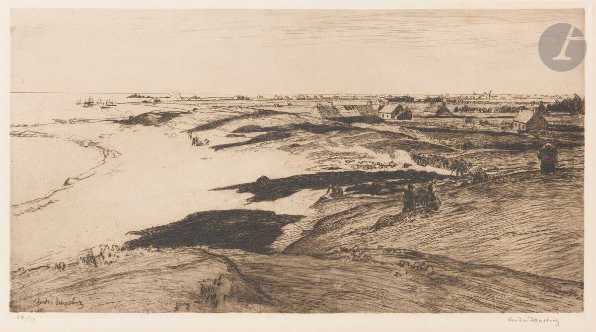 Null André Dauchez (1870-1948) 
Saint-Oual. 1902. Eau-forte. 450 x 248. Brugal 1&hellip;