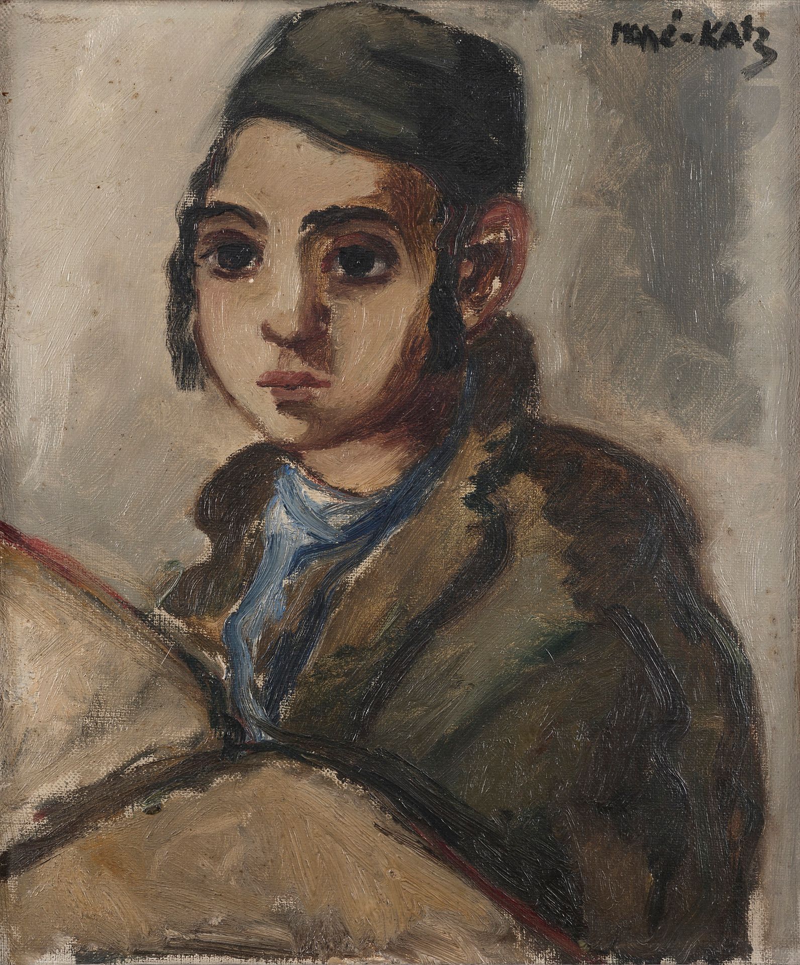 Null MANÉ-KATZ (1894-1962) 
Young Hasid 
Oil on canvas. 
Signed upper right. 
55&hellip;