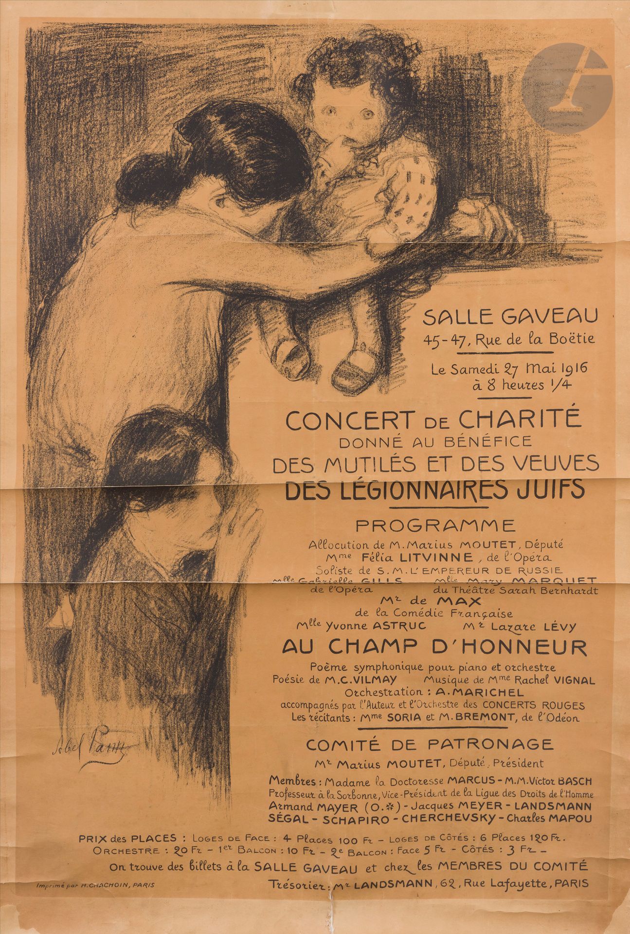 Null Abel Pfeffermann PANN (1883-1963)
Affiche annonçant un concert de charité d&hellip;