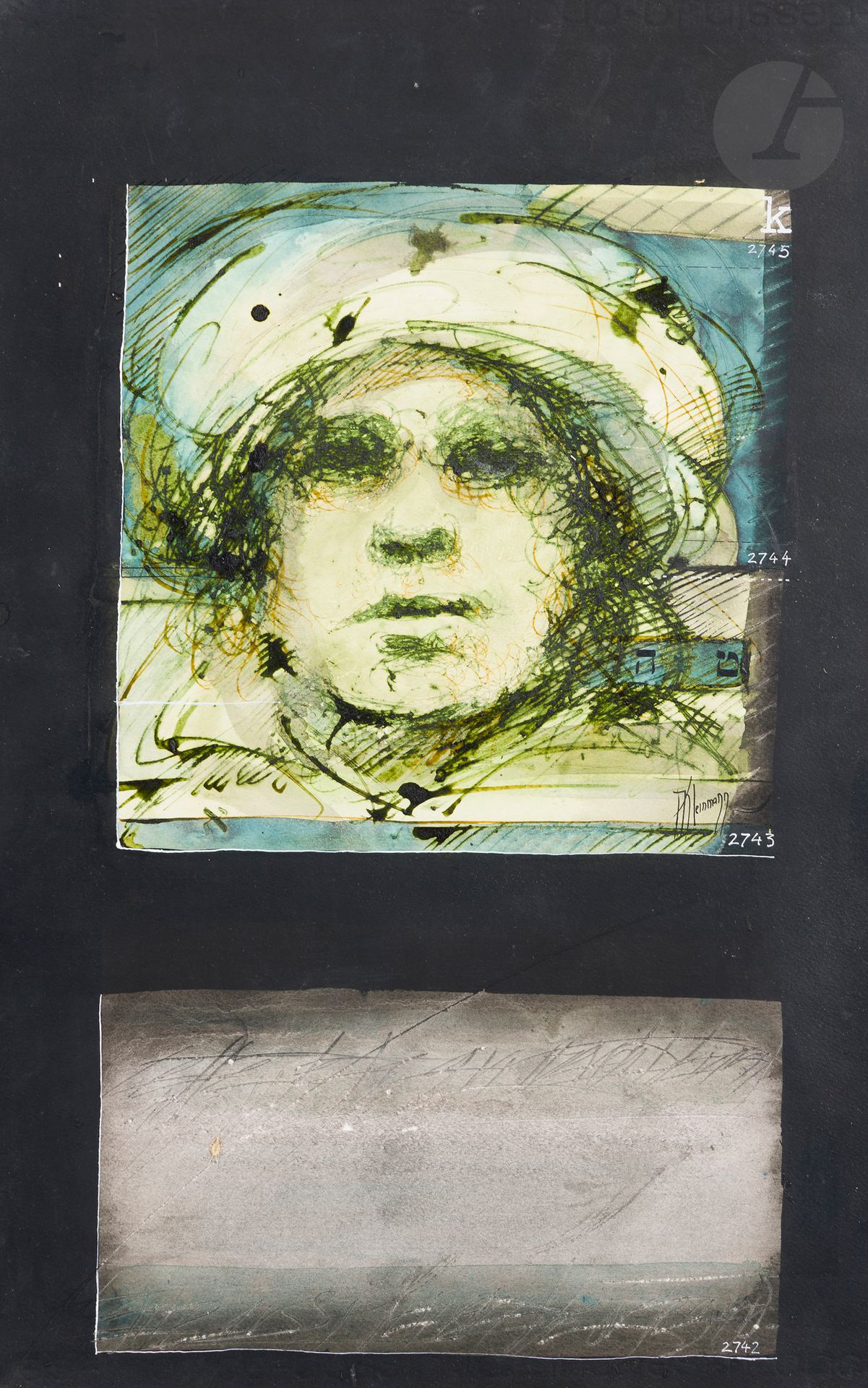 Null Alain KLEINMANN (né en 1953) 
Portrait d’enfant 
Technique mixte sur papier&hellip;