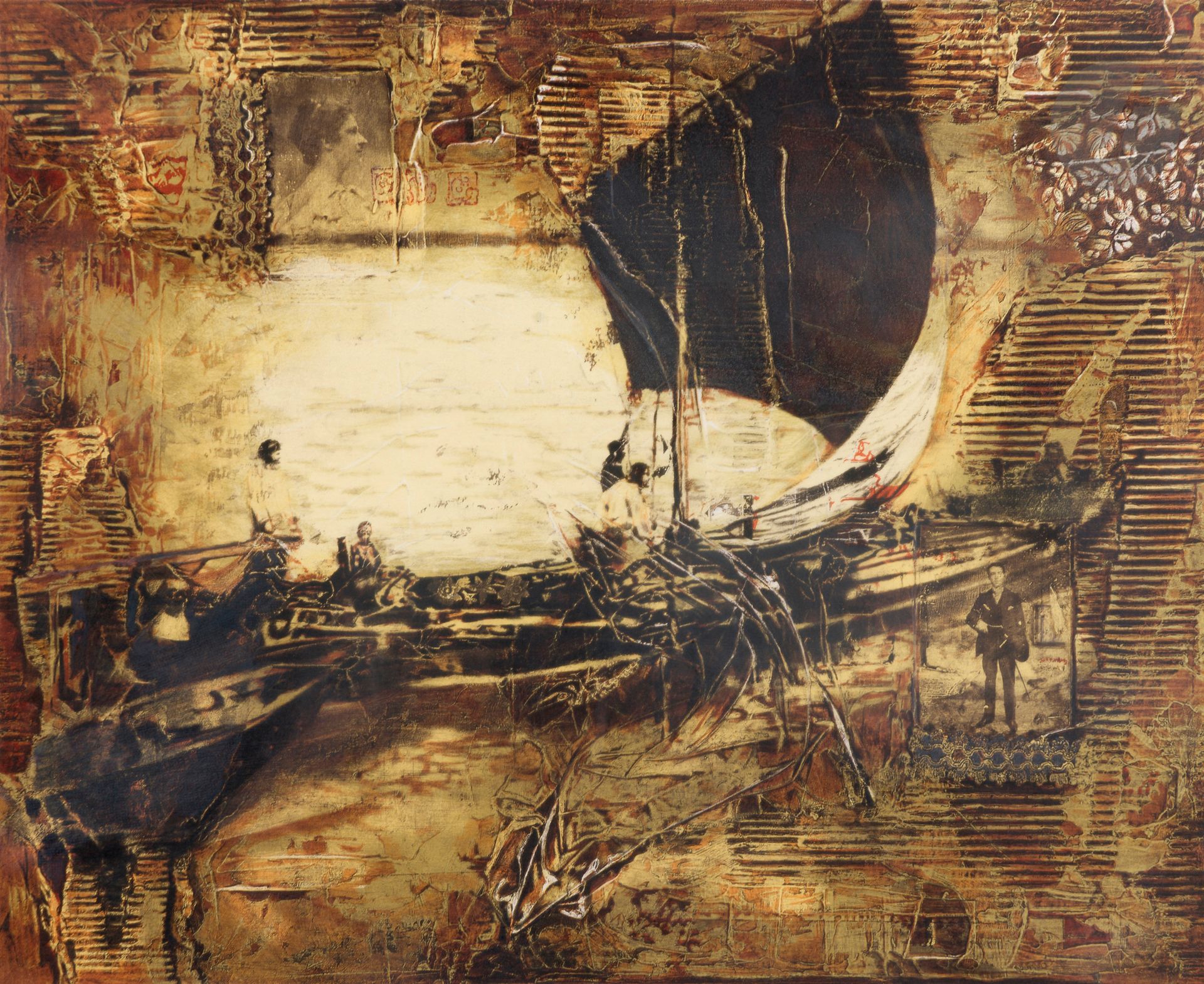 Null Alain KLEINMANN (geboren 1953) 
Komposition mit einem Boot. 
Lithographie. &hellip;