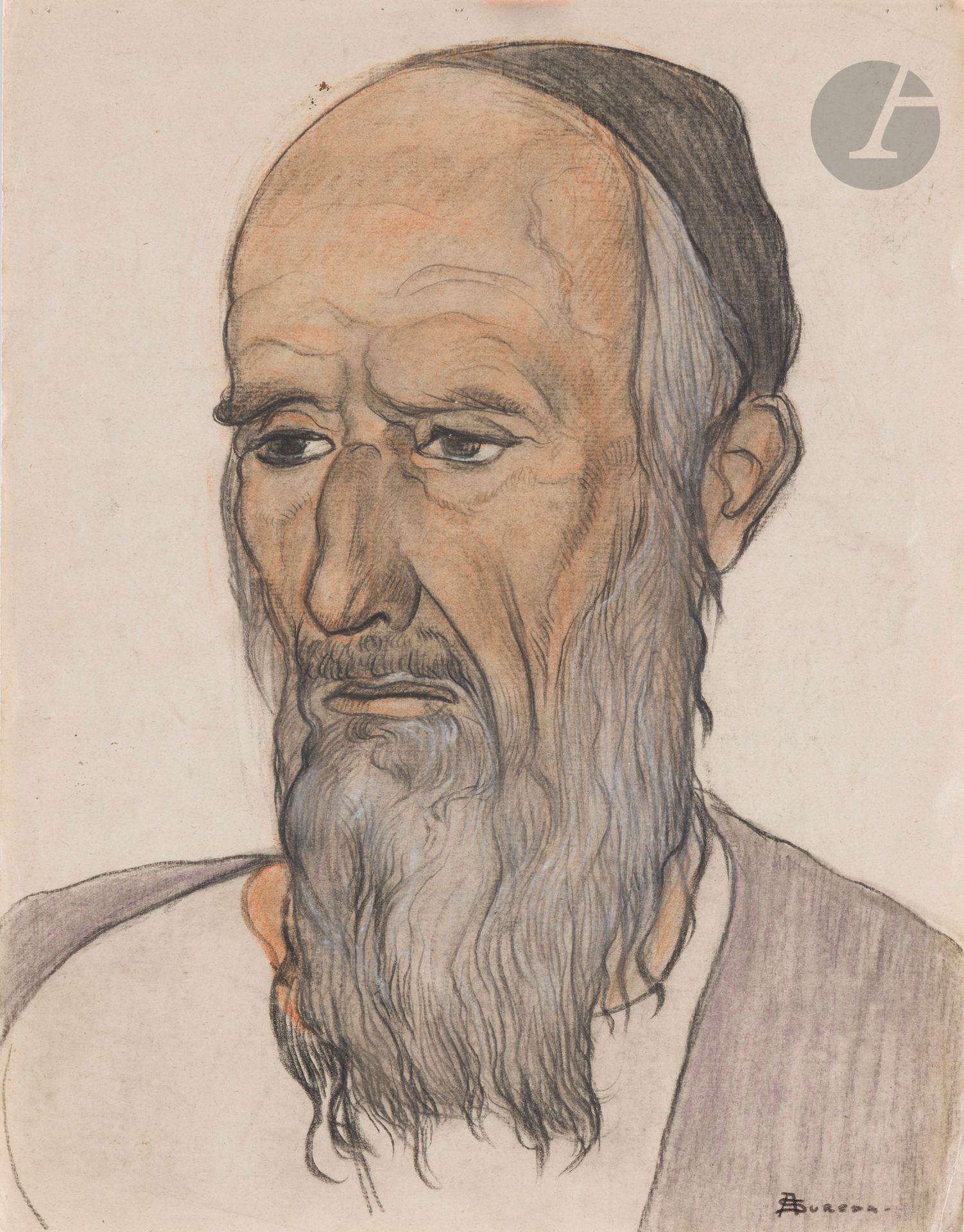 Null André SUREDA (1872-1930)
Old Jewish man, 1920 
Pencil and graphite. 
Signed&hellip;