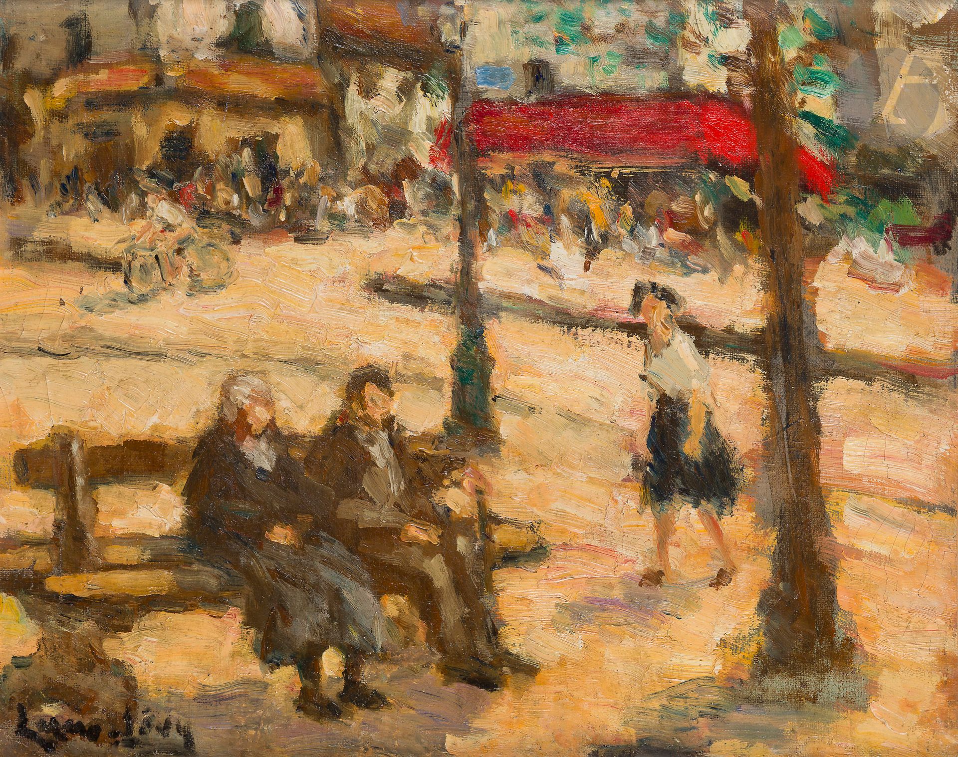 Null LAZARE-LEVY (1867-1933) 
Place des fêtes 
Oil on canvas. 
Signed lower left&hellip;