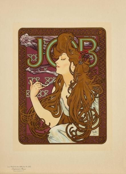 Null [LES MAÎTRES DE L'AFFICHE]. 2 planches : . MUCHA, Job, pl. 202. G. MEUNIER,&hellip;