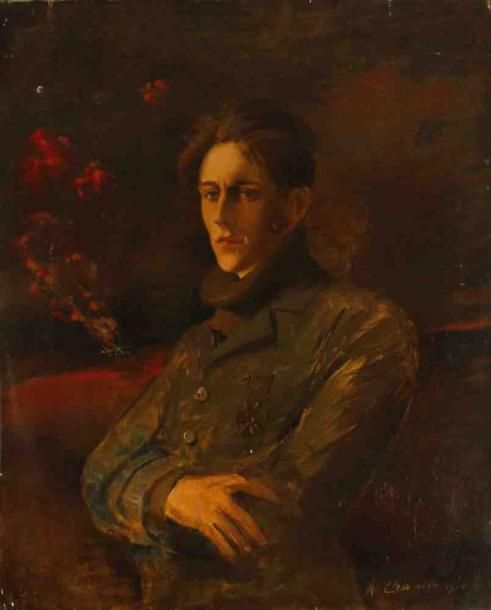 Arthur CHAPLIN (18691935) Portrait de militaire, 1918. Huile sur toile, signée e&hellip;
