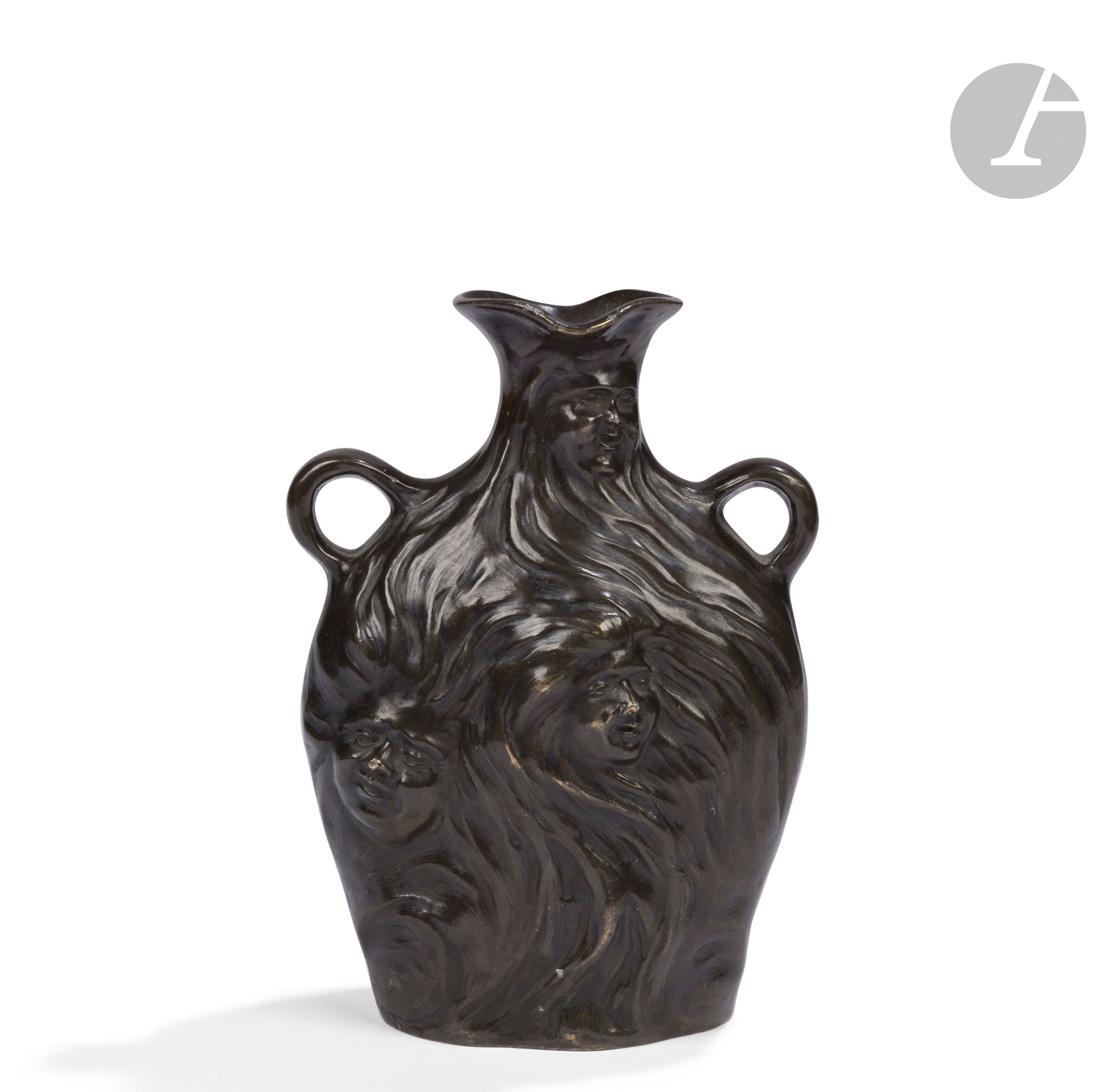 Null GEORGES COUDRAY (1862-1932)
Hommage à Edvard Munch
Vase méplat à deus anses&hellip;