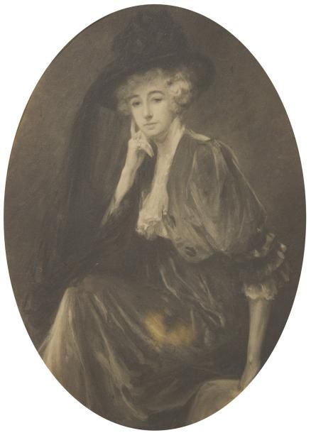 École Française du XIXe siècle 
Portrait de Madame Jourdain
Huile sur papier, gr&hellip;