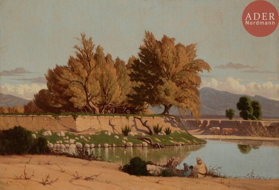 Null A. PORTIER (XXe siècle)
Bords de la Seybouse, Guelma, Algérie, 1869 
Huile &hellip;