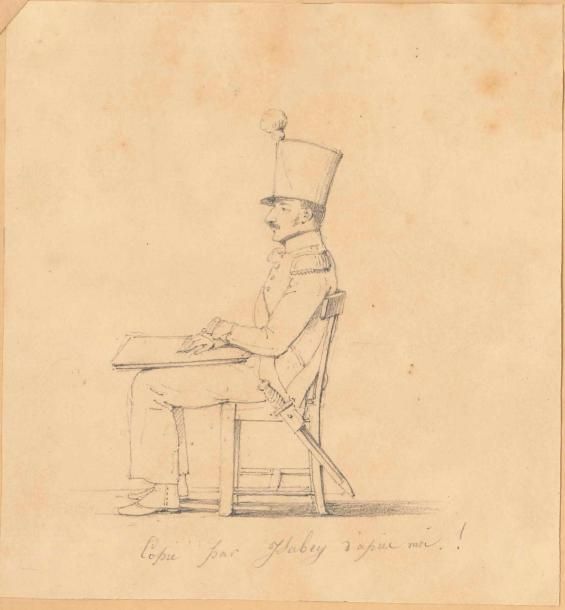 Null Jean-Baptiste ISABEY (1767-1855). Dessin original à la mine de plomb, et L.&hellip;