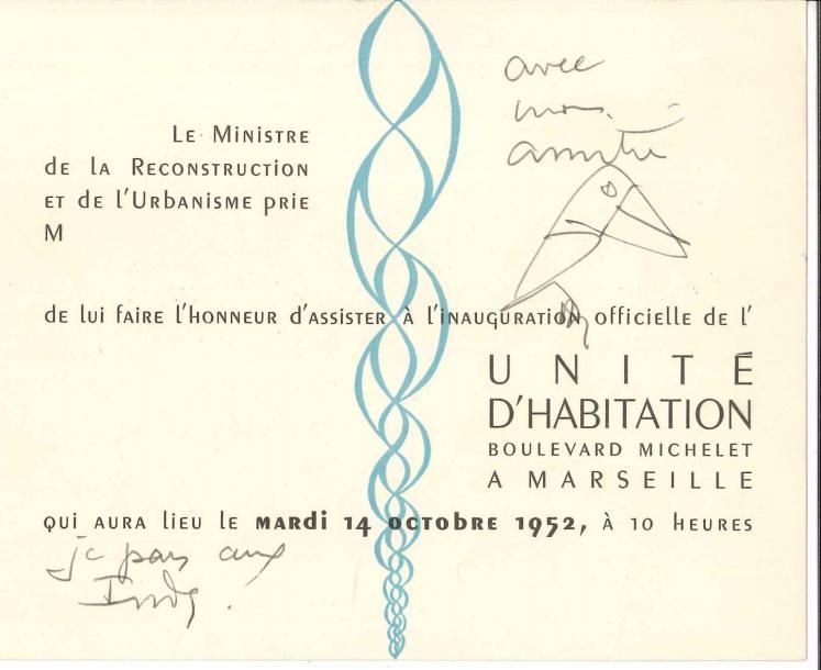 Null Édouard Jeanneret, dit LE CORBUSIER (1887-1965). Carton d’invitation imprim&hellip;