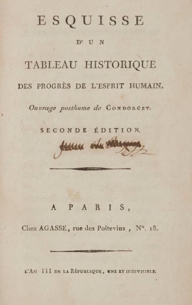 Null CONDORCET (Jean-Antoine-Nicolas de Caritat, marquis de).
Esquisse d’un tabl&hellip;