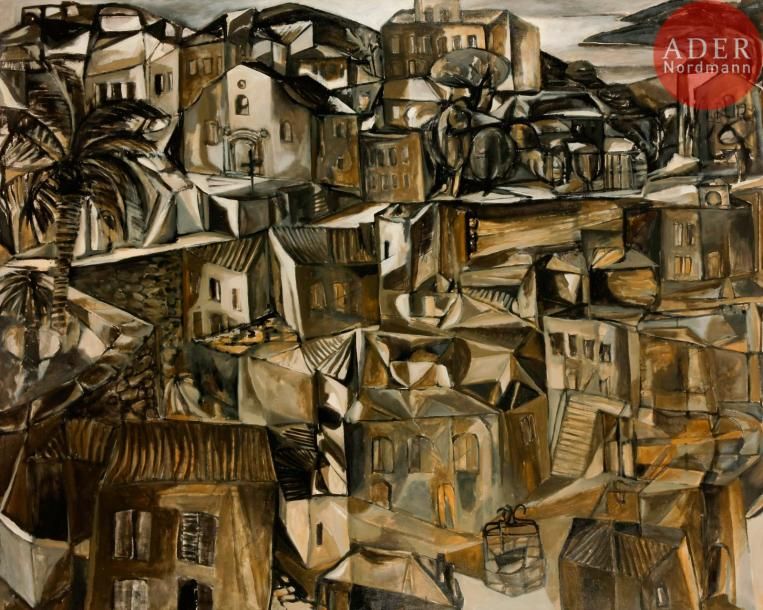 Georges-Henri PESCADÈRE (1915-2003) 
La Ville haute, 1959
Huile sur toile.
Monog&hellip;