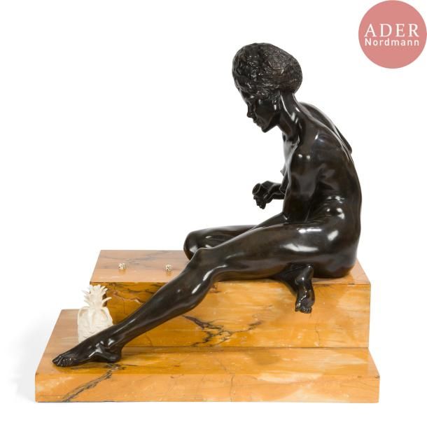 Null Clarisse LEVY-KINSBOURG (1896- ?) 
Mauresque jouant aux dés 
Sculpture. Épr&hellip;