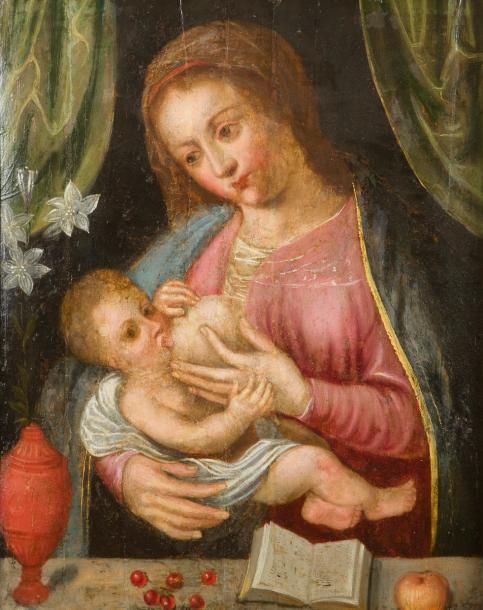 Null École FLAMANDE du XVIIe siècle
Vierge à l’Enfant sous un dais
Panneau de ch&hellip;