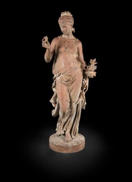 Null Figure de femme monumentale en fonte de fer représentant le printemps ; sig&hellip;