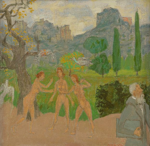 Null Grégoire MICHONZE (1902-1982)
Les Trois grâces, 1977
Huile sur toile.
Signé&hellip;