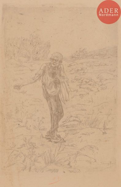 Null Félicien ROPS (1833-1898)
Portrait de paysanne
Crayon.
Dessin en remarque s&hellip;