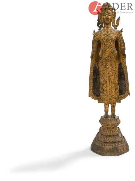 Null THAÏLANDE, Ratanakosin - Fin XIXe siècle
Statuette de bouddha debout sur le&hellip;