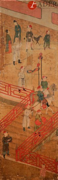 Null CHINE - XVIIIe siècle
Ensemble de deux fragments de peintures, encre et cou&hellip;