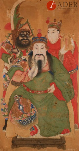 Null CHINE - XIXe siècle
Ensemble de deux peintures, encre et couleurs sur papie&hellip;