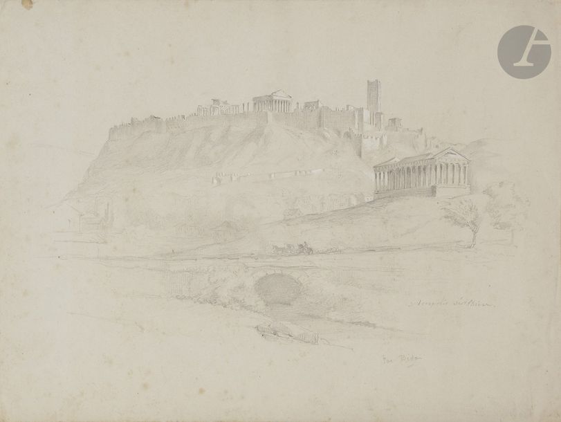Null Attribué à Alexandre BIDA (1823 - 1895)
Vue animée de l’Acropole
Crayon noi&hellip;