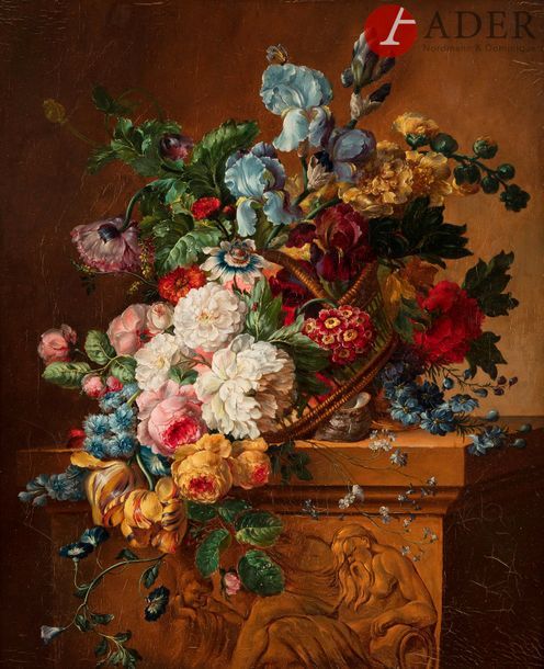 Null École HOLLANDAISE vers 1900
Bouquets de fleurs sur un autel antique
Toile
6&hellip;