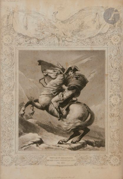 Null DAVID, d’après 
Bonaparte franchissant le Grand St Bernard
Gravure. 
36 x 2&hellip;