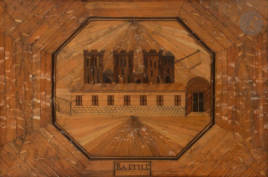 Null La forteresse de La Bastille
Marqueterie de paille. 
30 x 21 cm
Sous-verre.&hellip;