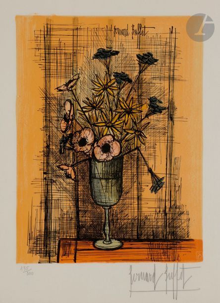 Null Bernard BUFFET (1928-1999) (d’après) 
Marguerites et anémones dans un vase,&hellip;