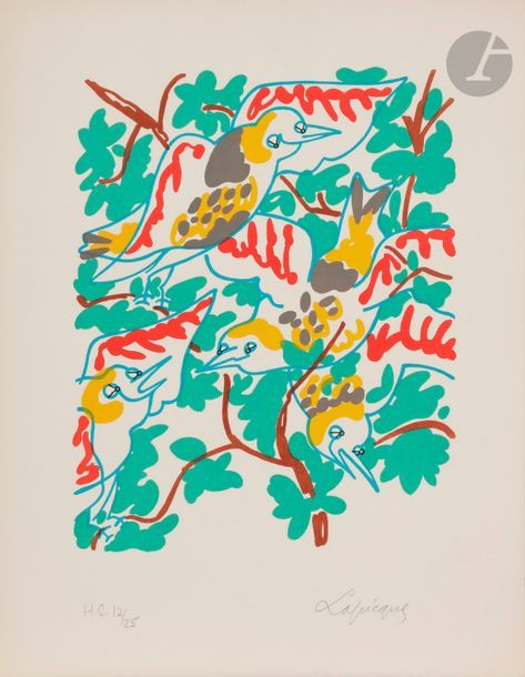 Null Charles LAPICQUE (1898-1988)
Le Chant des oiseaux, 1959
Lithographie.
Signé&hellip;