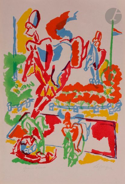 Null Charles LAPICQUE (1898-1988)
Le Saut de la rivière, 1952
Lithographie.
Sign&hellip;