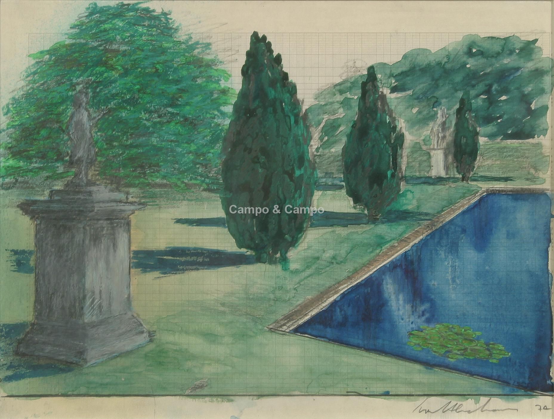 ABRAHAMS IVOR 1935 'Mediterraanse tuin'
Aquar / papier.
Get. Sig. '70 29 x 39 cm