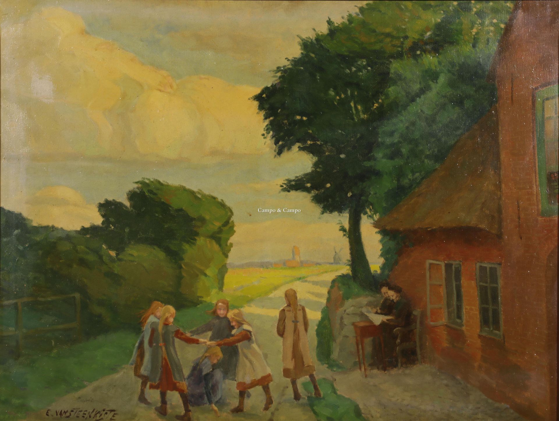 VAN STEENKISTE EUGÈNE XX 法兰德斯的田园风光
Vlaamse idylle
Olie op doek.布面油画
获取。60 x 80厘米