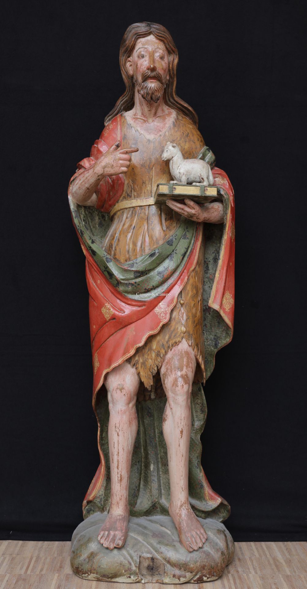 VARIA 1888-1975 Jean le Baptiste, sculpture en bois polychrome
Johannes de doper&hellip;