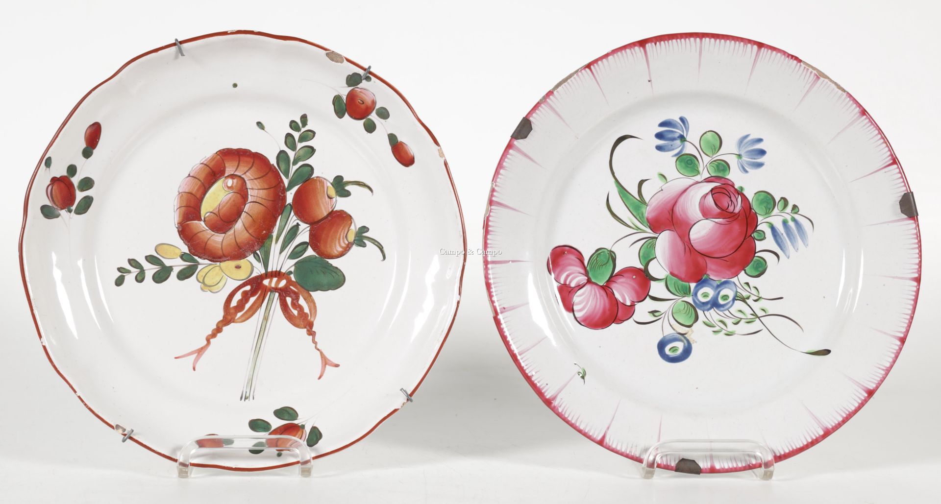 VARIA Coppia di piatti di terracotta di Strasburgo con fiori
Coppia di borden in&hellip;