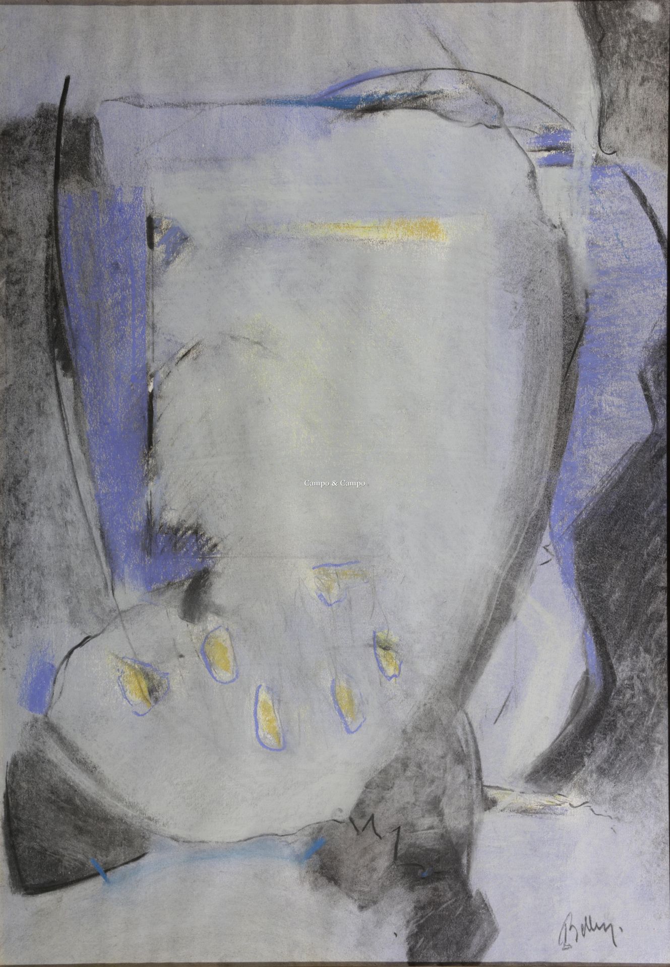 Bellens sus 1946-2020 蓝色的抽象构成
蓝色的抽象作品 
创作技术。混合媒体/纸
获取。100 x 70 cm