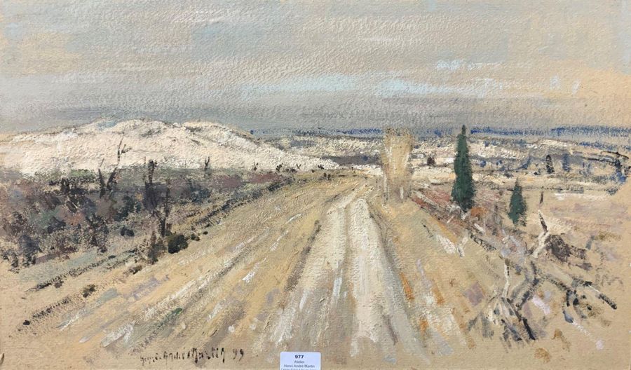 Henri-André MARTIN (1918-2004) Alpilles - 1999 Cardboard Signed and dated lower &hellip;