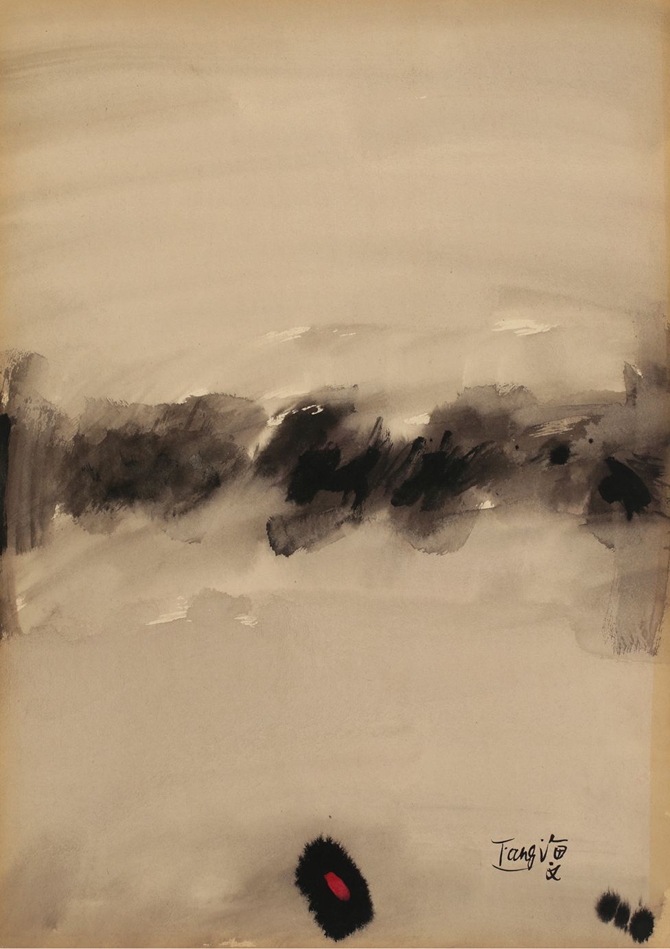 Null 
唐海文 (1927-1991)




无题》，约1969年，墨水在纸板上的Kyro




70 x 50厘米 




签名右下方




在唐&hellip;