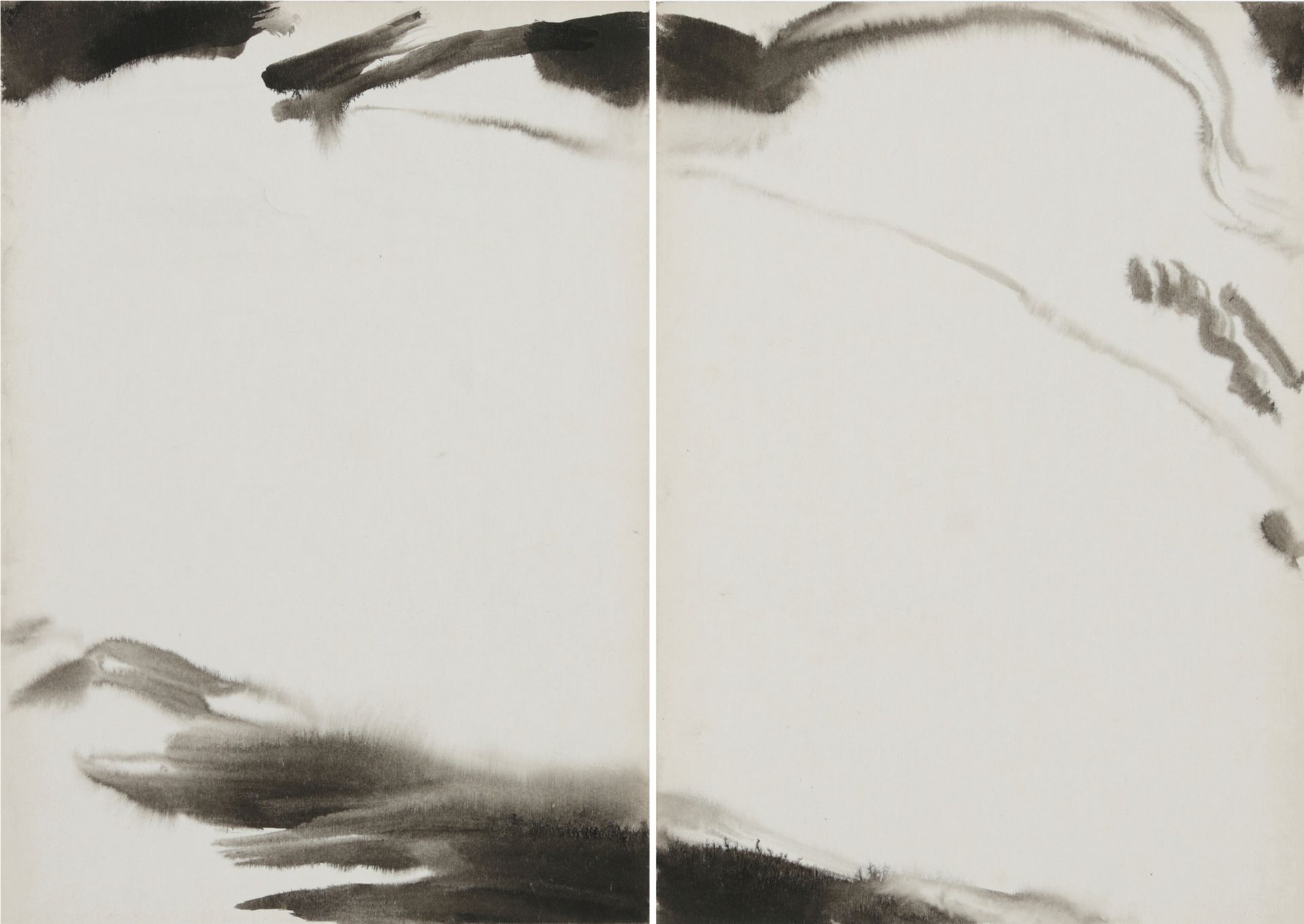 Null 
T'ANG Haywen (1927-1991)




Untitled, c.1973, ink on Tako board, diptych
&hellip;