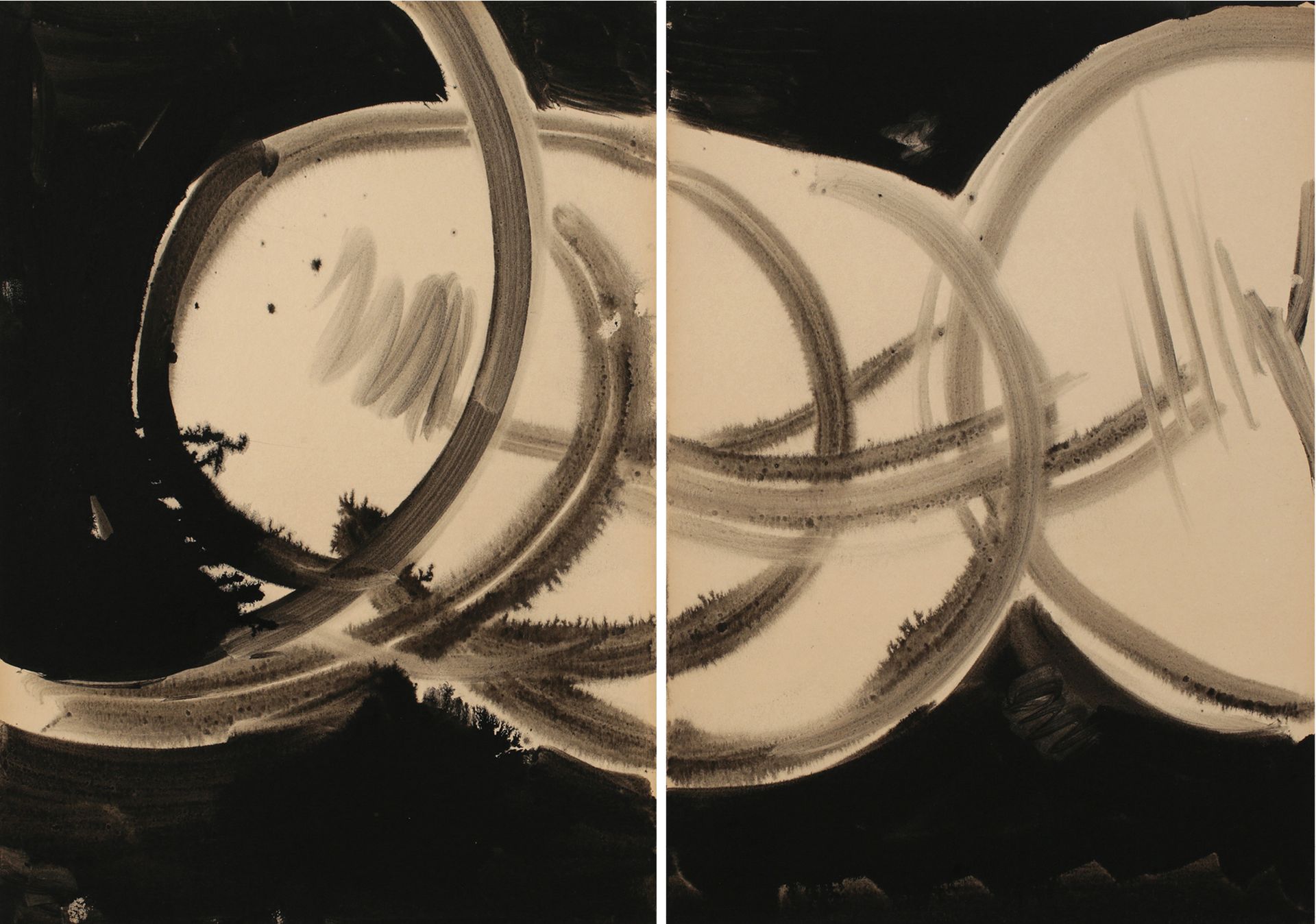 Null 
T'ANG Haywen (1927-1991)




Untitled, c.1975, ink on Kyro board, diptych
&hellip;