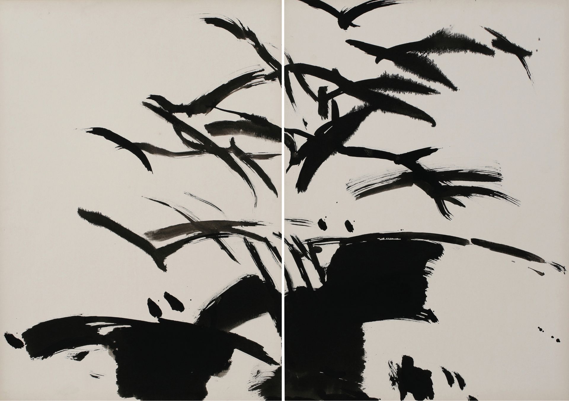 Null 
唐海文 (1927-1991)




无题》，约1978年，Kyro板上的墨水，双联画




70 x 100厘米 




无符号





&hellip;