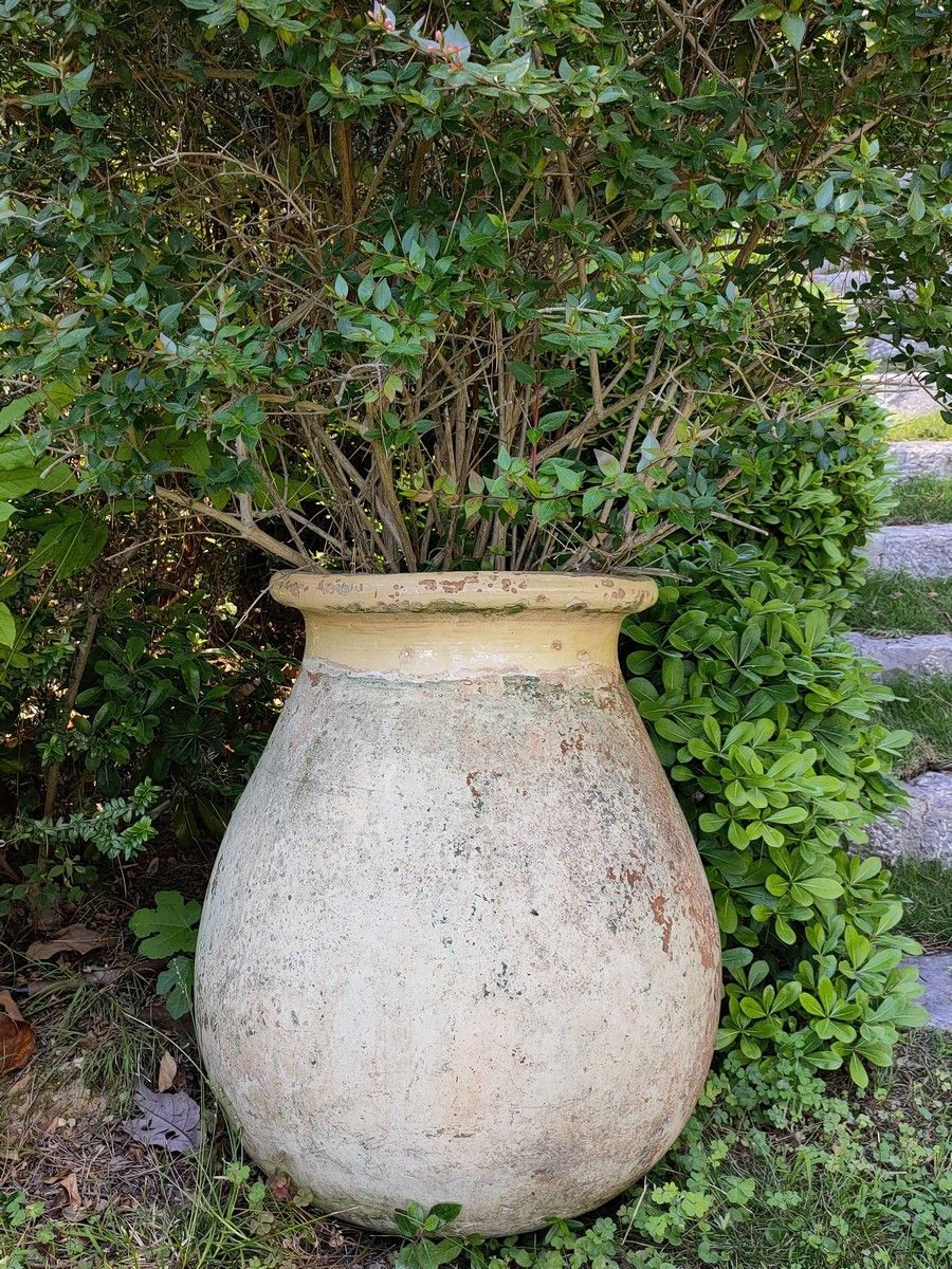 Null BIOT - PAIR OF OIL JARS XIXth Century in terra cotta with yellow glazed nec&hellip;