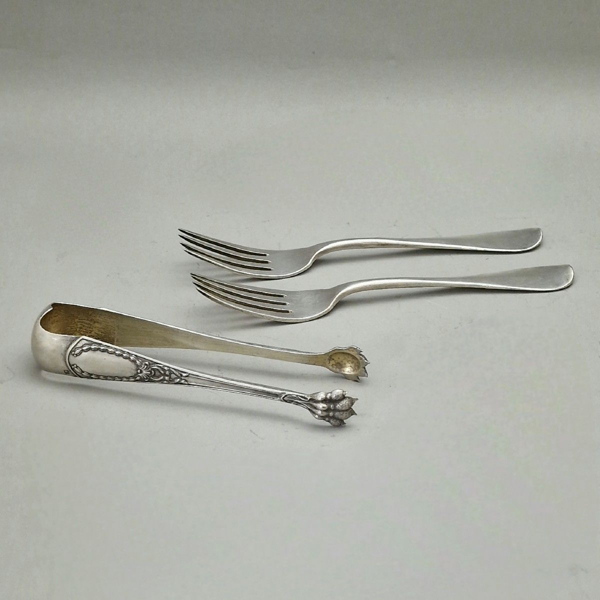 Null 2 TABLE FORKS in silver 84 zolotnik - Russia 1880, Single flat model AND A &hellip;